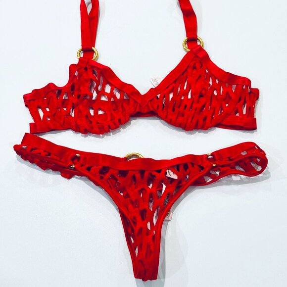 Agent provocateur red bubbles set RED Sz 2 - Picture 1 of 5